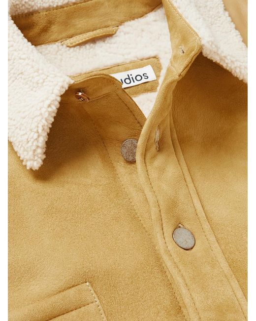 Acne Natural Lurt Shearling-Trimmed Suede Jacket for men
