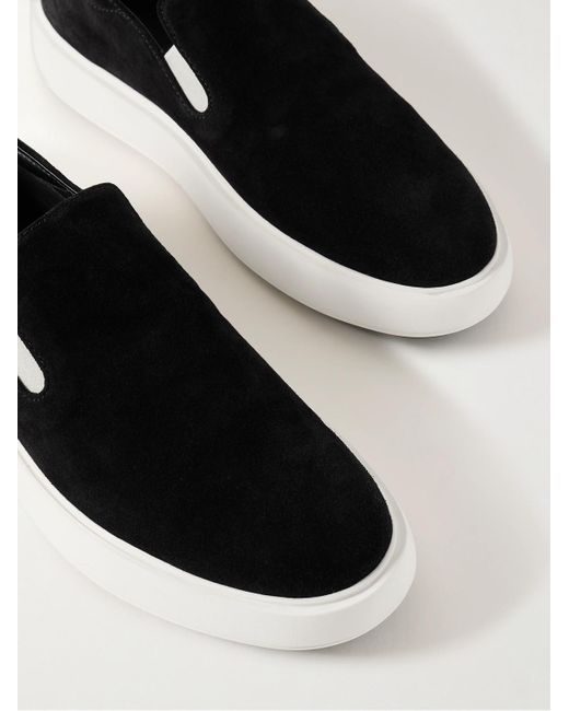 Officine Creative Black Zephyr Suede Slip-On Sneakers for men