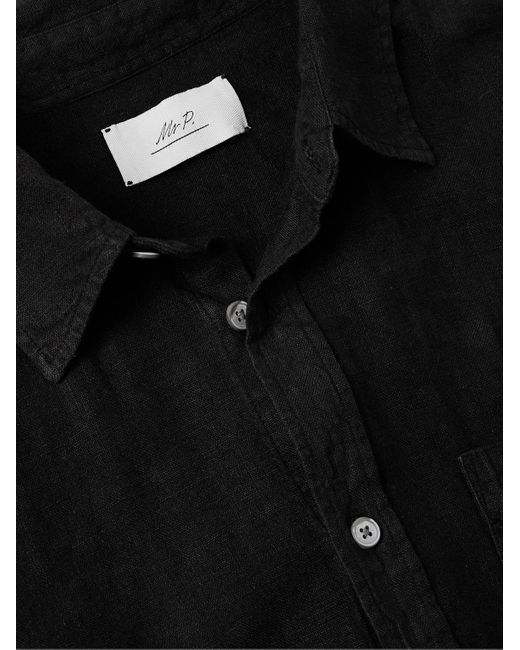 Mr P. Hemd aus Leinen in Stückfärbung in Black für Herren