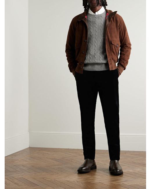 Polo Ralph Lauren Black Slim-fit Straight-leg Cotton-velvet Suit Trousers for men