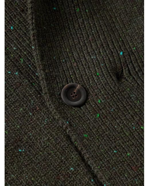 Inis Meáin Black Unstructured Merino Wool And Cashmere-blend Cardigan for men