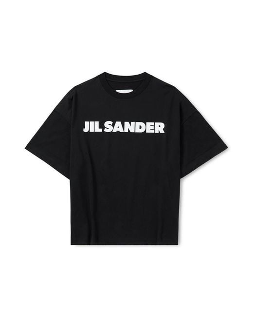Jil Sander Black Logo-Print Cotton T-Shirt for men