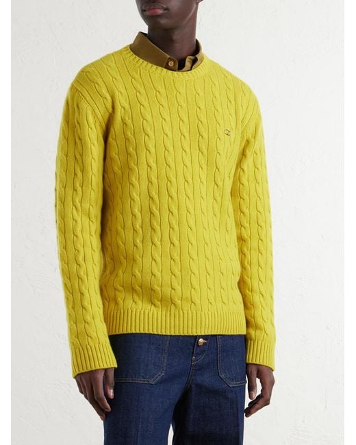 Valentino Garavani Yellow Vlogo-embellished Cashmere Sweater for men