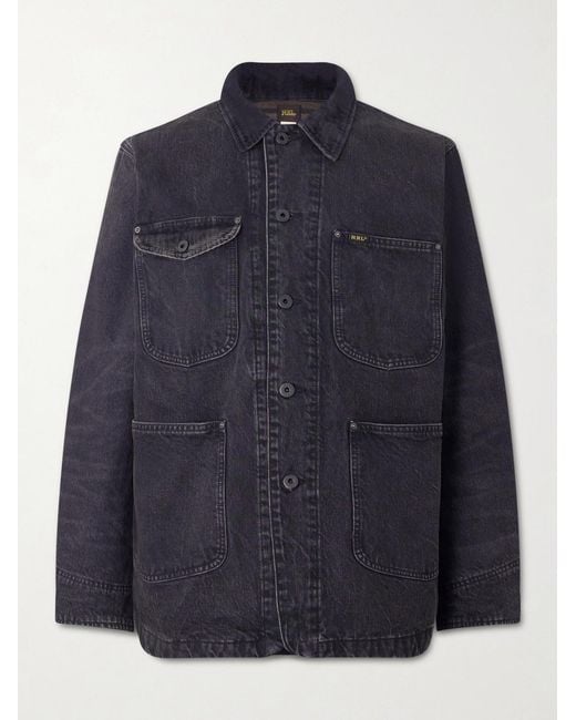 RRL Blue Corduroy-trimmed Denim Jacket for men