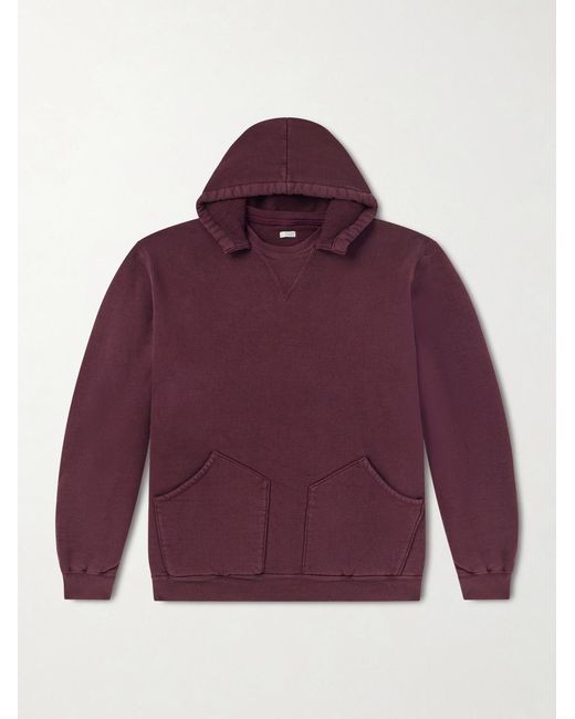 A.PRESSE Purple Vintage Cotton-jersey Hoodie for men
