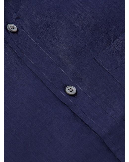 Dunhill Blue Linen Shirt for men