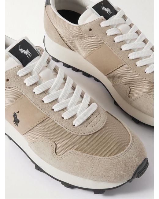 Polo Ralph Lauren Natural Prl Trail 125 Leather And Suede-trimmed Canvas Sneakers for men