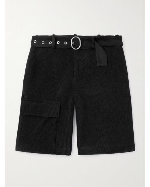 Jil Sander Gerade geschnittene Shorts aus Cord aus einer Baumwollmischung mit Gürtel in Black für Herren