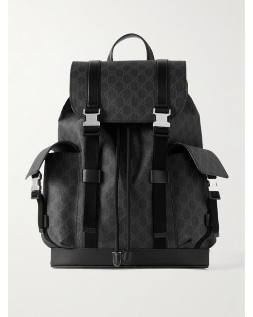 Black leather supreme backpack discount