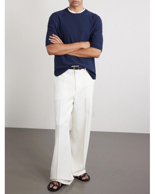 Inis Meáin Blue Linen And Cotton-blend T-shirt for men