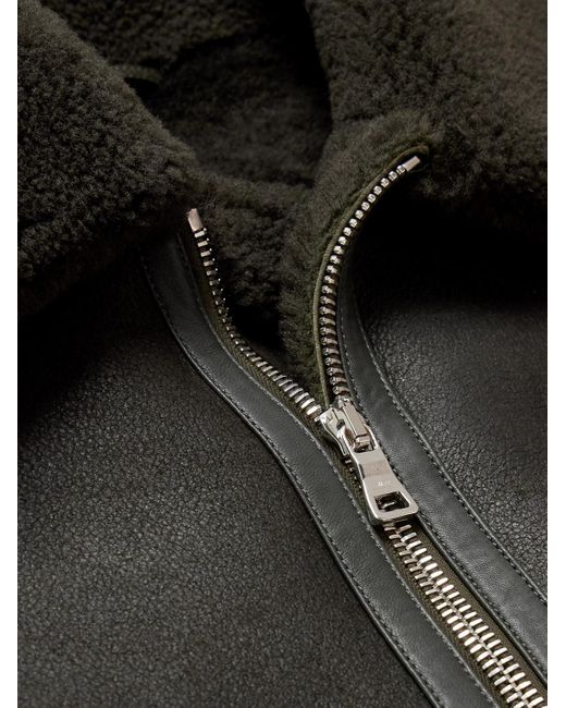 Mr P. Black Shearling Aviator Jacket for men