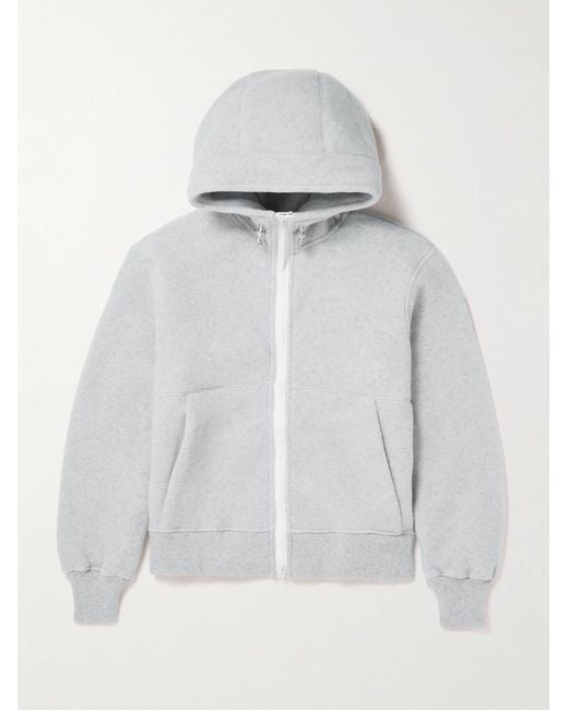 Canada Goose White Chilliwack Recycled Wool-Blend Fleece Zip-Up Hoodie for men