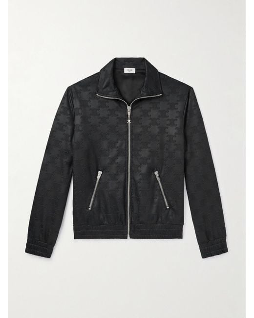 Céline Trainingsjacke aus technischem Jersey mit Jacquard-Logomuster in Black für Herren