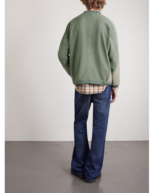 Beams Plus Green Half-Zip Fleece Sweater for men
