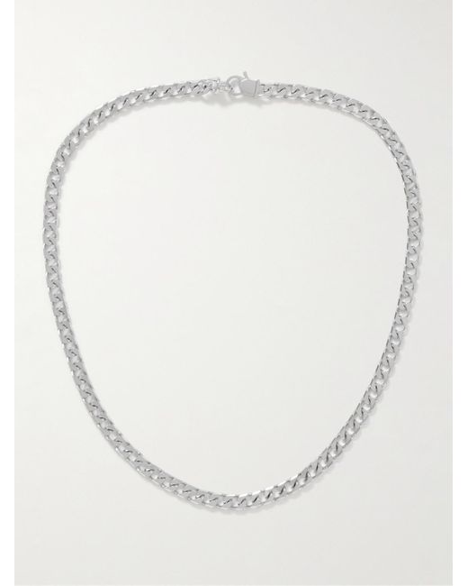 Tom Wood White Frankie Rhodium-plated Chain Necklace for men