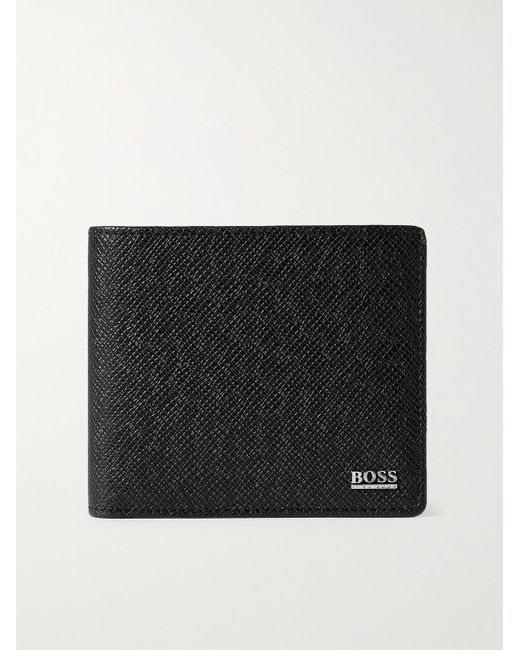 BOSS by HUGO BOSS Cross-grain Leather Billfold Wallet in Black for Men -  Lyst