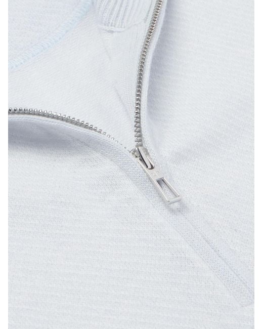 Loro Piana White Roadster Cashmere Half-Zip Sweater for men