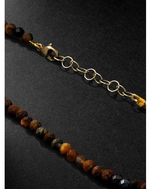 JIA JIA Black Men's Arizona 14-karat Gold Tiger's Eye Bracelet - Men - Gold Gold One Size for men