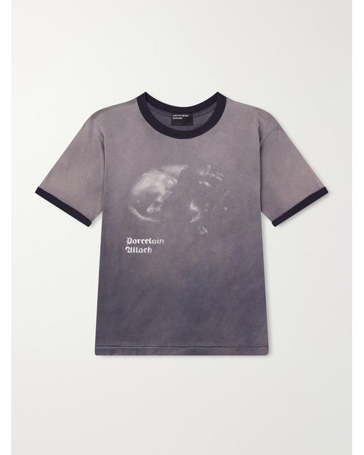 Enfants Riches Deprimes Purple Porcelain Dog Patch Printed Cotton-Jersey T-Shirt for men