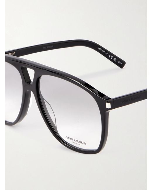 Saint Laurent Black Aviator-Style Acetate Sunglasses for men