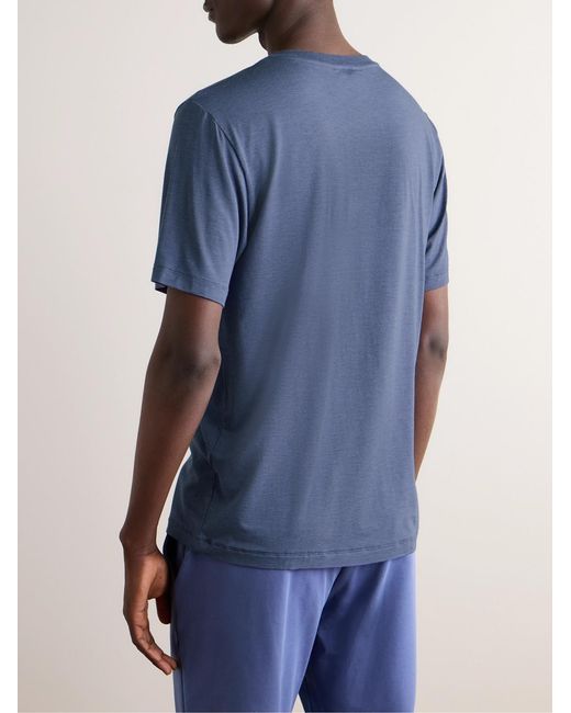 Hanro Blue Stretch-Jersey T-Shirt for men