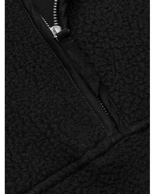 CHERRY LA Black Ripstop-trimmed Logo-embroidered Fleece Half-zip Jacket for men