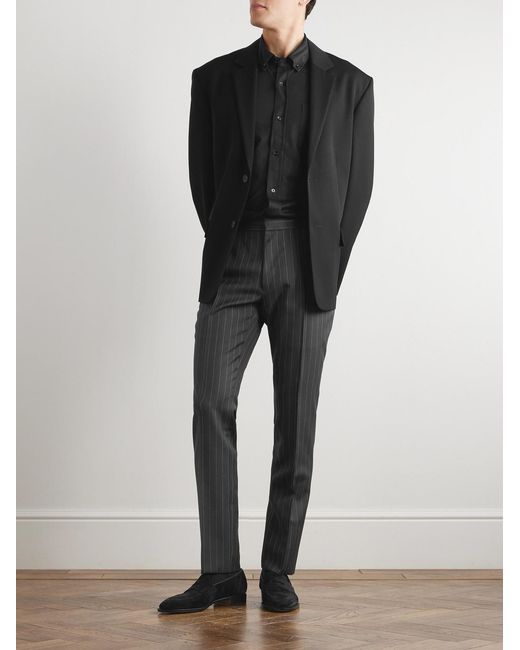 Tom Ford Gray Tapered Pinstriped Wool And Mohair-Blend Twill Suit Trousers for men