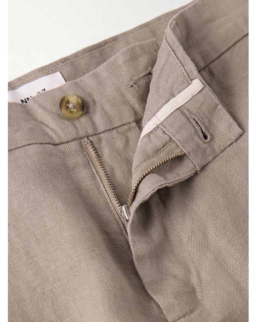 NN07 Crown 1454 gerade geschnittene Shorts aus Leinen in Natural für Herren
