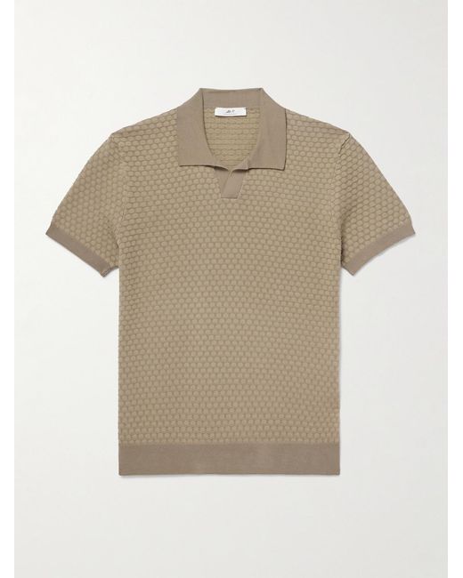 Mr P. Natural Honeycomb-Knit Cotton Polo Shirt for men