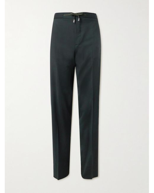 Mr P. Blue Slim-fit Wool -twill Drawstring Suit Trousers for men