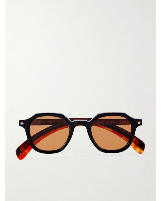sato Brown Perse M-1 Round-Frame Tortoiseshell Acetate Sunglasses for men