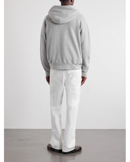 Les Tien Gray Heavyweight Cotton-Jersey Raglan Zip-Up Hoodie for men