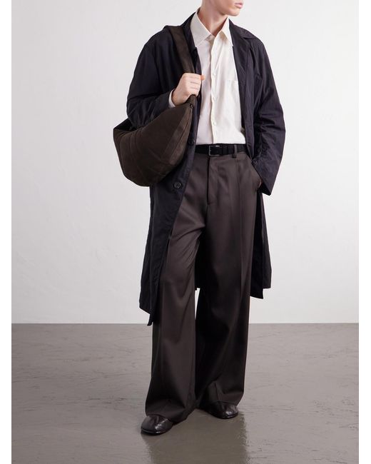 Lemaire White Croissant Nubuck Messenger Bag for men