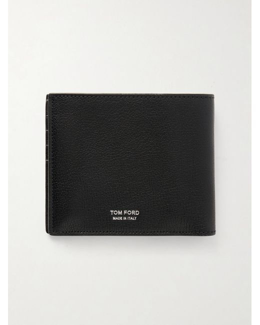 Tom Ford Black T Line Textured-leather Bifold Wallet for men