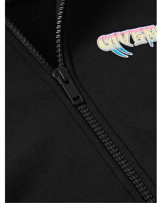 Givenchy World Tour Kapuzenjacke aus Baumwoll-Jersey mit Logoprint und Reißverschluss in Black für Herren
