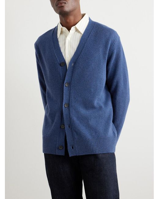 Mr P. Blue Wool Cardigan for men