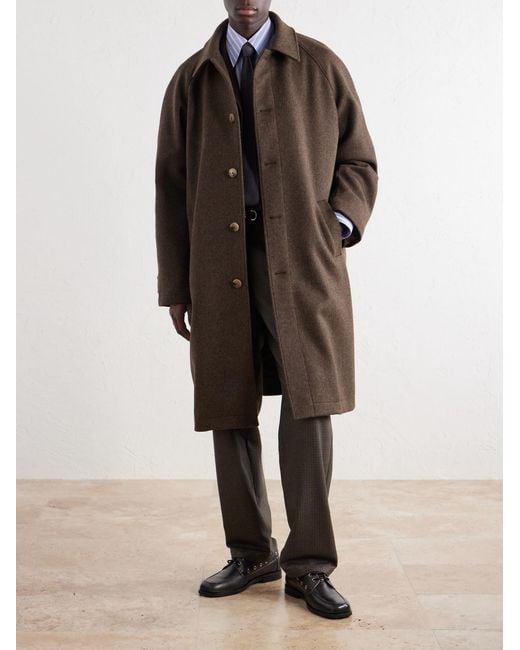De Bonne Facture Brown Parisian Brushed Wool Coat for men