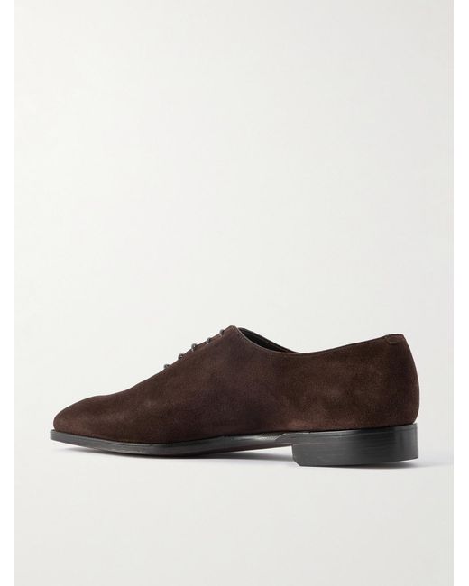 George Cleverley Brown Merlin Whole-Cut Suede Oxford Shoes for men