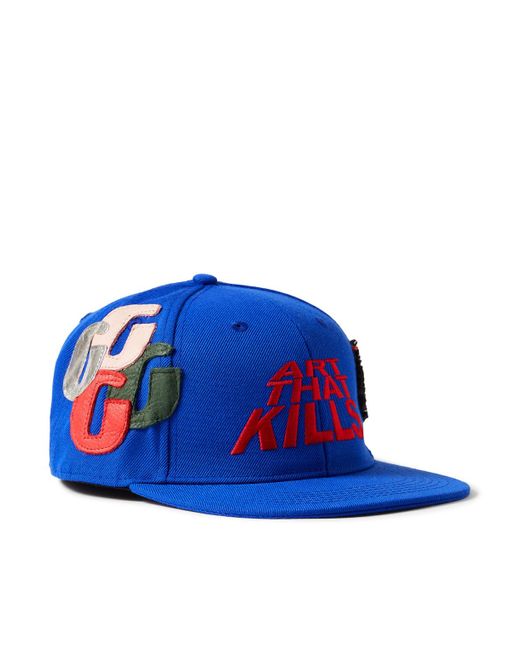 GALLERY DEPT. Blue Atk G-patch Embellished Cotton-twill Baseball Cap