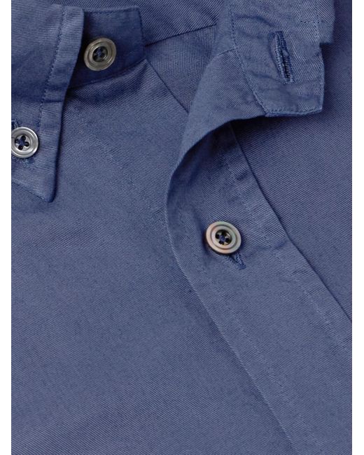 Tom Ford Hemd aus Lyocell-Popeline mit Button-Down-Kragen in Blue für Herren