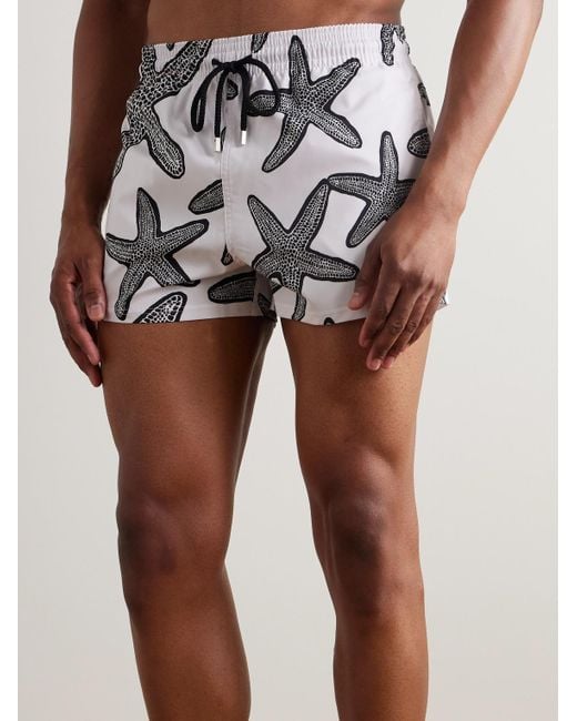 Vilebrequin White Manta Straight-Leg Short-Length Printed Swim Shorts for men