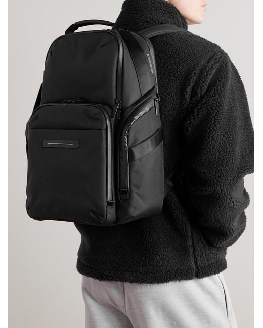 Horizn Studios Black Midtown Leather-Trimmed Shell Backpack for men