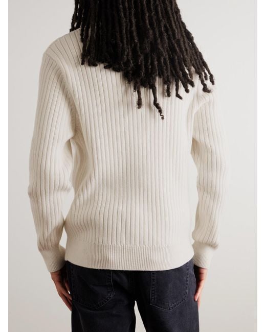 Aimé Leon Dore White Ribbed Merino Wool And Cotton-Blend Rollneck Sweater for men