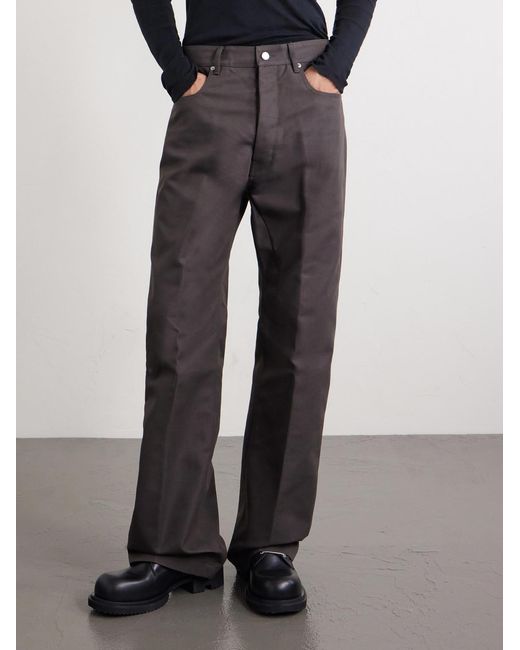Rick Owens Gray Geth Straight-leg Organic Cotton-blend Canvas Trousers for men