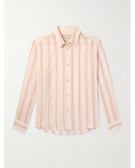A Kind Of Guise Fulvio gestreiftes Hemd aus Baumwolle in Pink für Herren