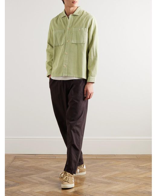 Folk Green Patch Cotton-corduroy Shirt Jacket for men