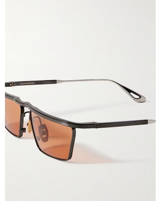 Jacques Marie Mage Black Bogart Rectangular-Frame Metal Sunglasses for men