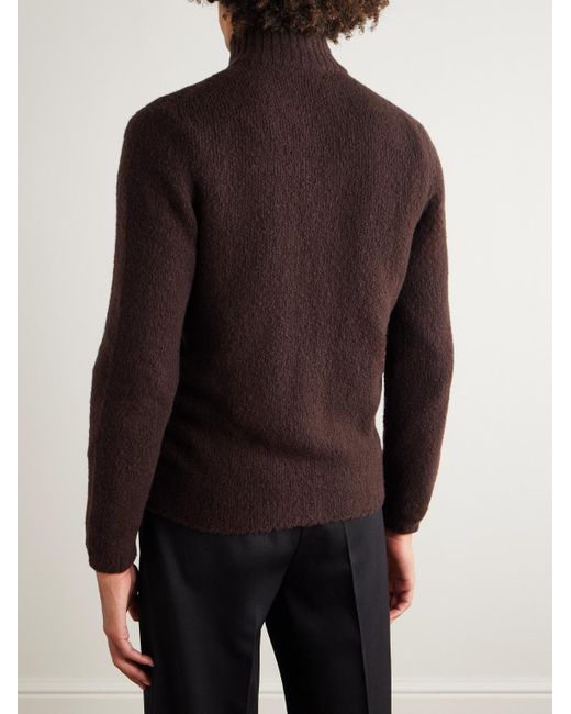 Thom Sweeney Red Slim-Fit Merino Wool-Blend Zip-Up Cardigan for men