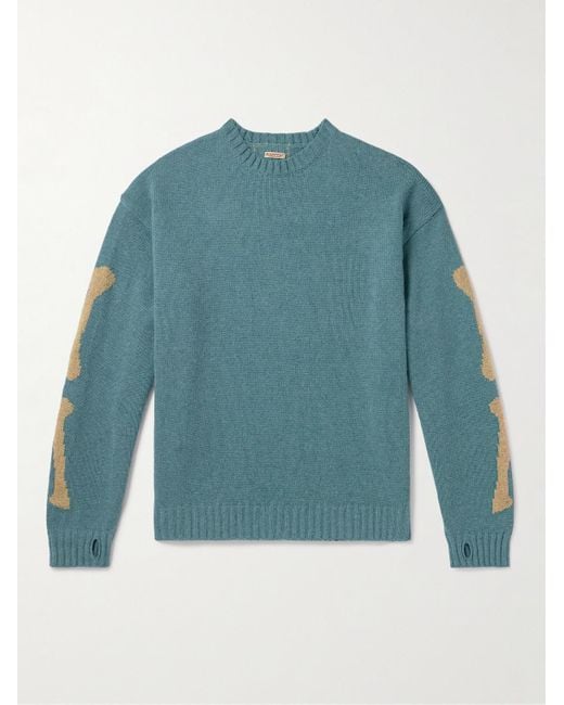 Kapital 5G Pullover aus Wolle mit Intarsienmotiv in Blue für Herren