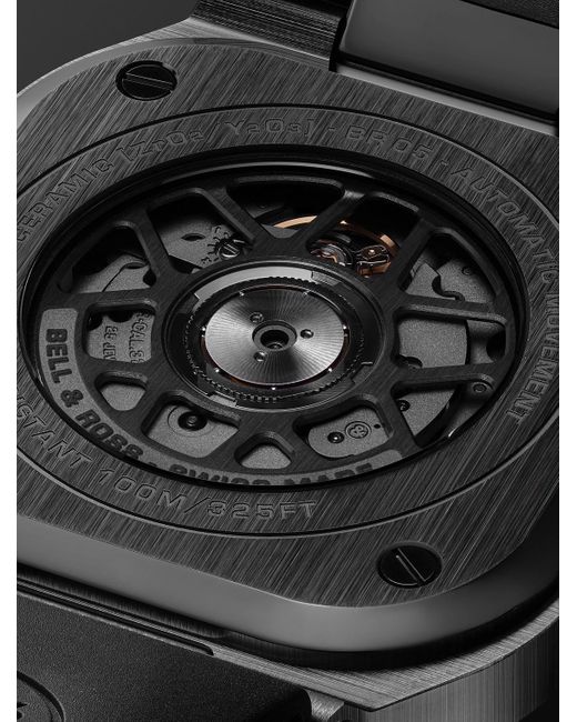 Bell & Ross Black Br 05 Automatic 40Mm Stainless Steel And Rubber Watch, Ref. No. Br05A-Bl-Ce/Srb for men